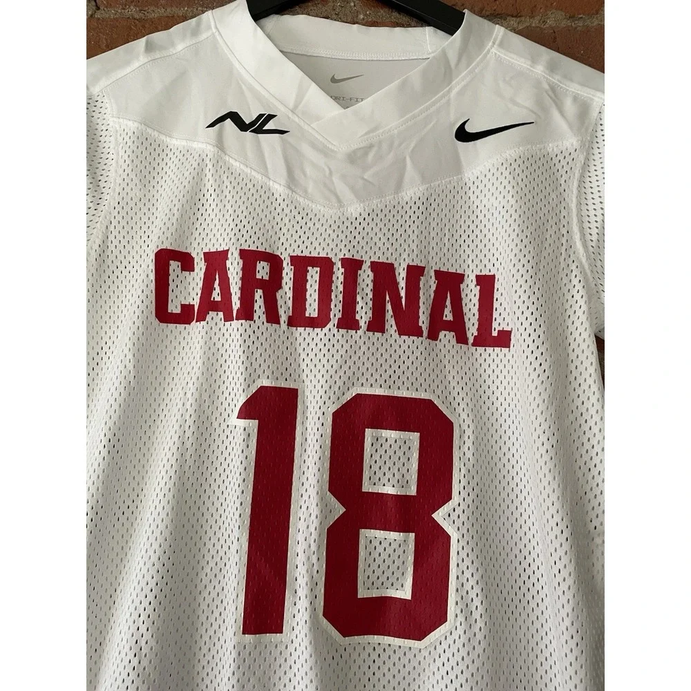 NWT Nike Mesh Flag Football Jersey Youth Boy's Large White Cardinals Dri-Fit #18